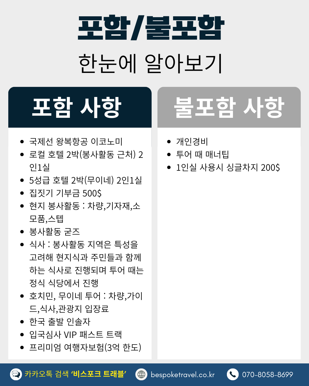 브릭 볼룬투어 포함, 불포함