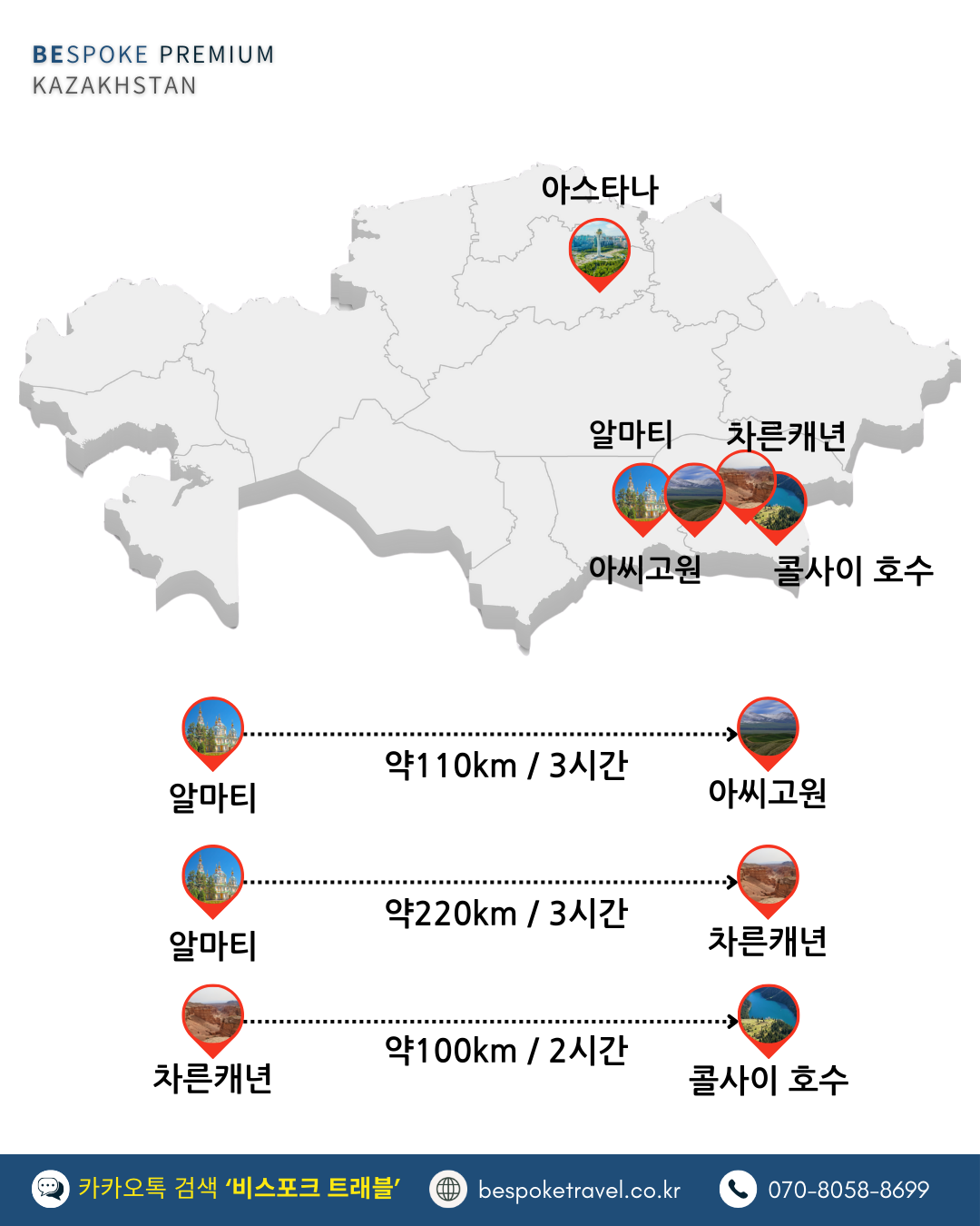 카자흐스탄 맞춤여행, 카자흐스탄 여행, 지도