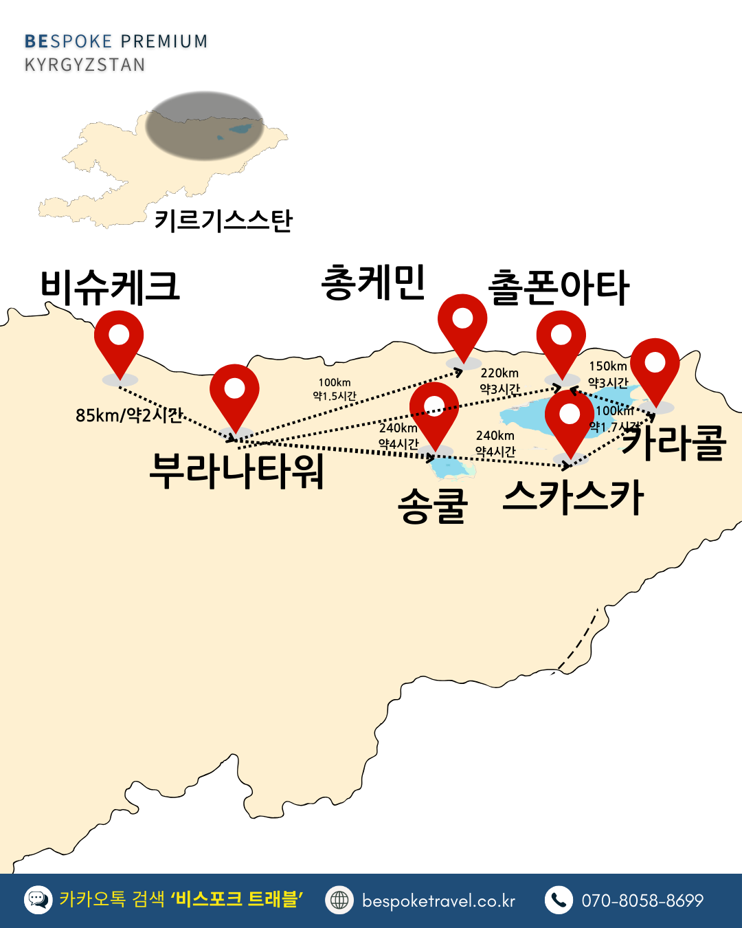 키르기스스탄 맞춤여행, 키르기스스탄여행, 지도